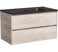 Подвесная тумба Sancos Libra 890x450x500, c двумя ящиками оснащенными доводчиками, дуб галифакс натуральный, арт. LB90EG