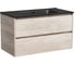 Подвесная тумба Sancos Libra 890x450x500, c двумя ящиками оснащенными доводчиками, дуб галифакс натуральный, арт. LB90EG 1