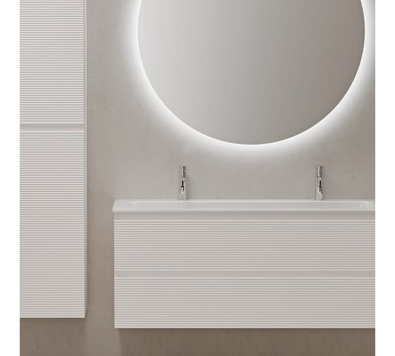 Тумба подвесная Sancos Folk 1195x445x500, 2 ящика с доводчиками, Bianco, FL120W