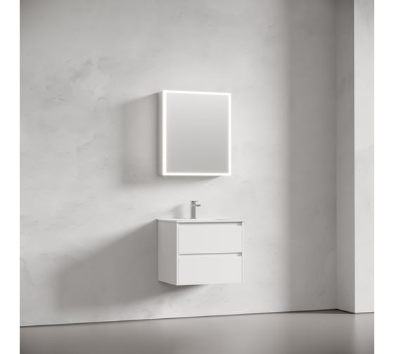 Зеркальный шкаф для ванной комнаты Sancos из алюминия Evoke 600x700x136 мм, с LED подсветкой, арт. SC8060