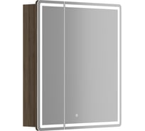 Зеркальный шкаф для ванной комнаты Sancos Mirror 690x150x740 мм, с LED подсветкой, цвет дуб чарльстон, с розеткой, арт. MI70ECH