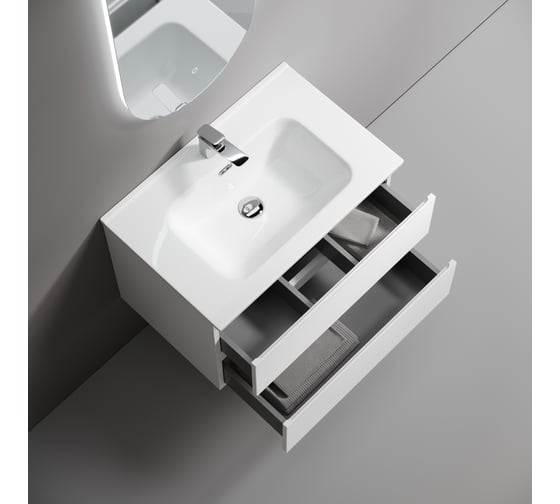 Тумба подвесная Sancos Folk 690x445x500, 2 ящика с доводчиками, Bianco, FL70W