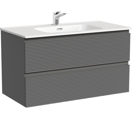 Тумба подвесная Sancos Folk 890x445x500, 2 ящика с доводчиками, Grey soft, FL90GS 1