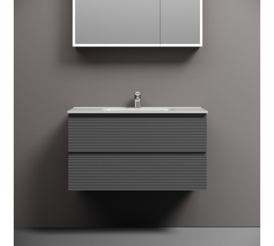 Тумба подвесная Sancos Folk 890x445x500, 2 ящика с доводчиками, Grey soft, FL90GS