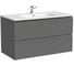 Тумба подвесная Sancos Folk 890x445x500, 2 ящика с доводчиками, Grey soft, FL90GS 1