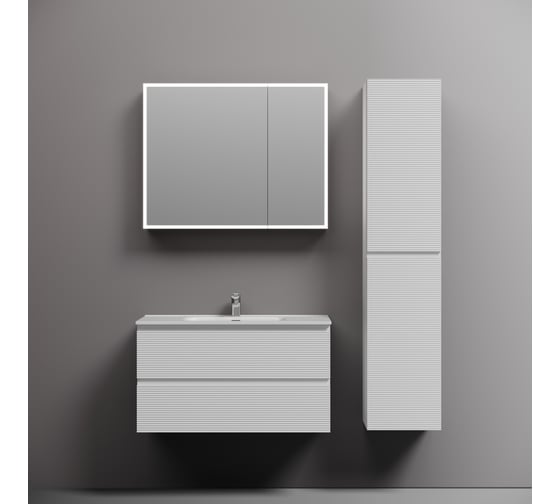 Тумба подвесная Sancos Folk 890x445x500, 2 ящика с доводчиками, Bianco, FL90W