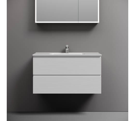 Тумба подвесная Sancos Folk 890x445x500, 2 ящика с доводчиками, Bianco, FL90W