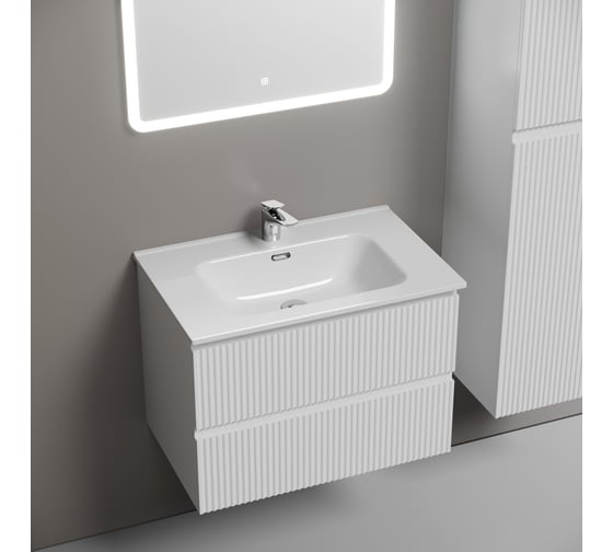 Тумба подвесная Sancos Snob R 690x445x500, 2 ящика с доводчиками, Bianco, SNR70W