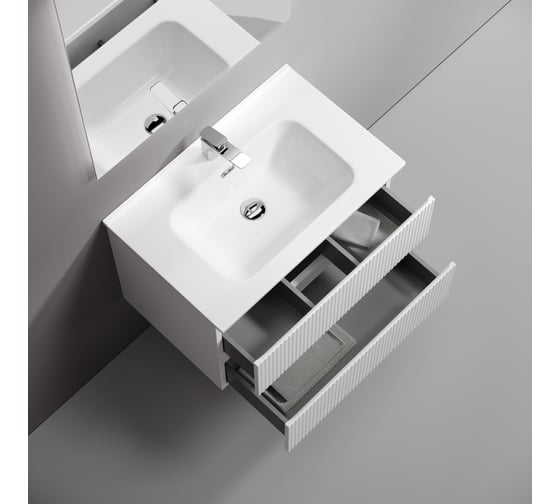 Тумба подвесная Sancos Snob T 690x445x500, 2 ящика с доводчиками, Bianco, SNT70W