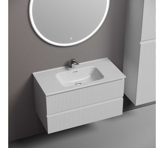 Тумба подвесная Sancos Snob T 890x445x500, 2 ящика с доводчиками, Bianco, SNT90W