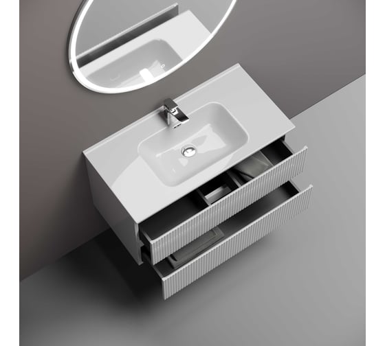 Тумба подвесная Sancos Snob T 890x445x500, 2 ящика с доводчиками, Bianco, SNT90W
