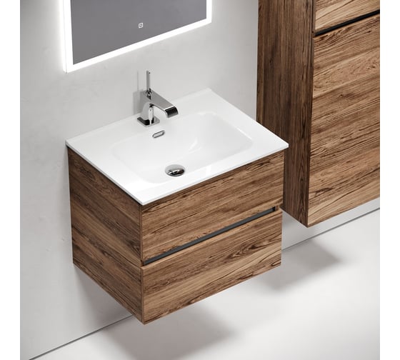 Тумба подвесная Sancos Urban 590x450x550, 2 ящика с доводчиками, дуб чарльстон, UR60ECH