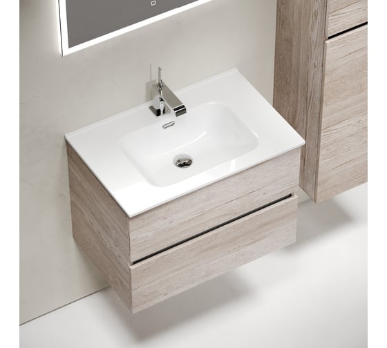 Тумба подвесная Sancos Urban 690x450x550, 2 ящика с доводчиками, дуб галифакс натуральный UR70EG
