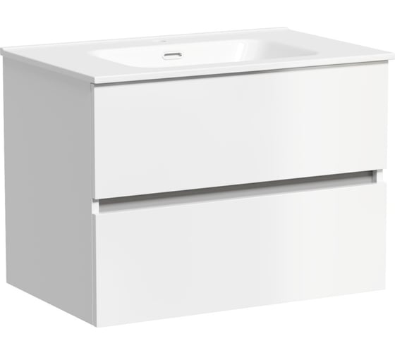 Тумба подвесная Sancos Urban 690x450x550, 2 ящика с доводчиками, белый глянец, UR70W 1