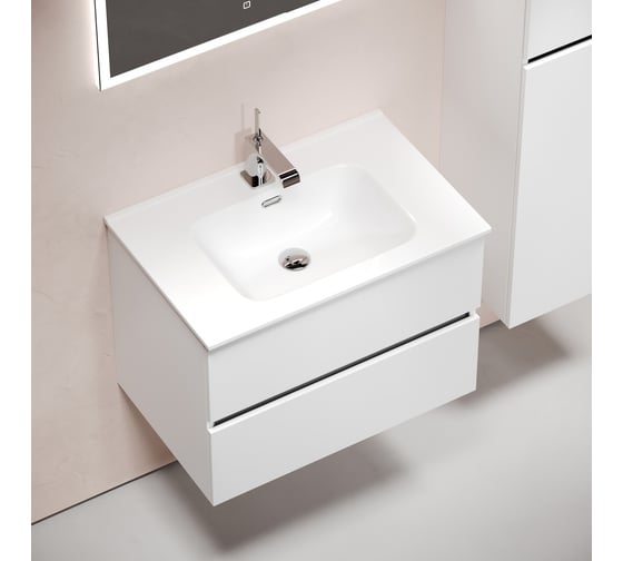 Тумба подвесная Sancos Urban 690x450x550, 2 ящика с доводчиками, белый глянец, UR70W