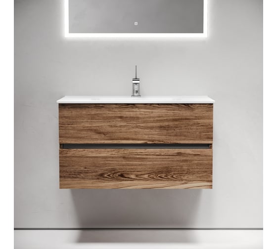 Тумба подвесная Sancos Urban 890x450x550, 2 ящика с доводчиками, дуб чарльстон, UR90ECH