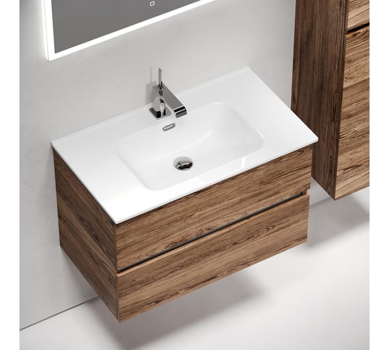 Тумба подвесная Sancos Urban 790x450x550, 2 ящика с доводчиками, дуб чарльстон, UR80ECH