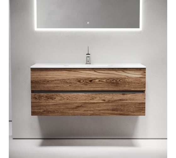 Тумба подвесная Sancos Urban 1190x450x550, 2 ящика с доводчиками, дуб чарльстон, UR120-1ECH