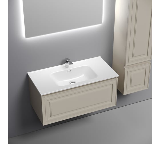 Тумба подвесная Sancos Very 890x445x406, c одним ящиком оснащенным доводчиками, Beige Soft VR90CE