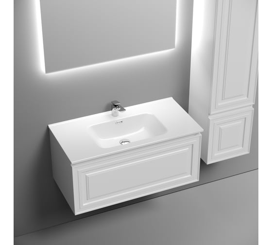 Тумба подвесная Sancos Very 890x445x406, c одним ящиком оснащенным доводчиками, Bianco VR90W