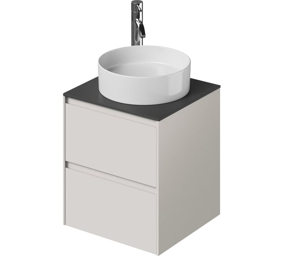 Тумба со столешницей подвесная ИТАНА Slim 50 502х471х560 бежевый матовый 4657836461855