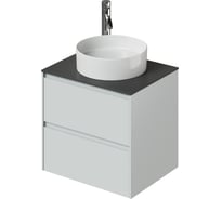 Тумба со столешницей подвесная ИТАНА Slim 60 606х477х560 серо-зеленый матовый 4657836461893