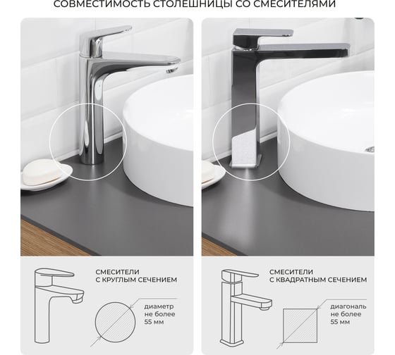 Столешница керамогранит ИТАНА Bella 60 606х477х10 4657836460940