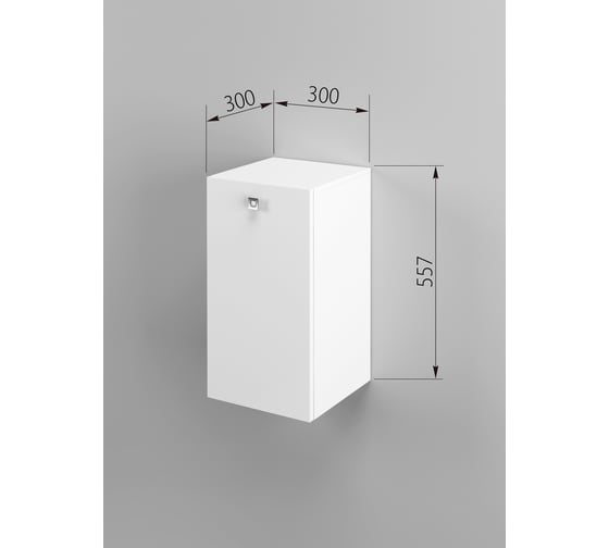 Шкаф SANTREK HOME 1 корзина, белый глянец, 300х557х300 мм 322170