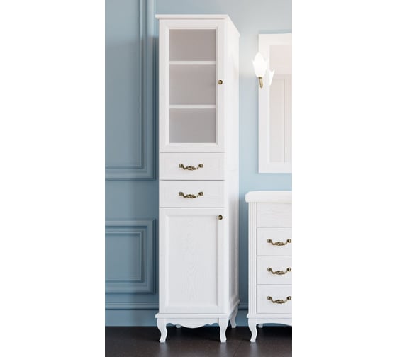Колонна ValenHouse ЭЛЛИНА-400L, белый, ясень, ручки бронза, E40_КБLБ