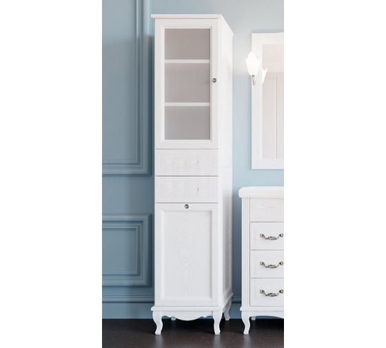Колонна ValenHouse ЭЛЛИНА-400L, белый, ясень, ручки хром, E40_КБLХ