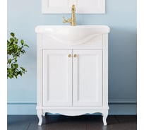 Тумба напольная ValenHouse ЭЛЛИНА-65, ясень, белый, ручки золото, E65_ТБЗ