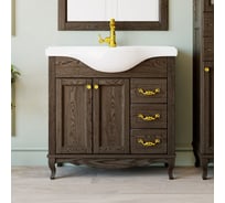 Тумба напольная ValenHouse ЭЛЛИНА-80, ясень, кальяри, ручки золото, E80_ТКЗ