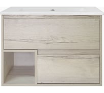 Подвесная тумба Misty Дунай - 75 с 2 ящиками и нишей П-Ду01075-31541Я