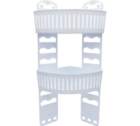 Полка для ванной комнаты Comfort Life Грация угловая, 2-х ярусная, белая 1/6 ЕК-511-01