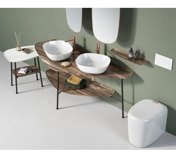 Столешница VitrA PlurAl 160 см, двойная, темный дуб 64043