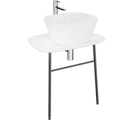Столешница VitrA PlurAl 70 см, пристенная, низкая, матовый белый 62561