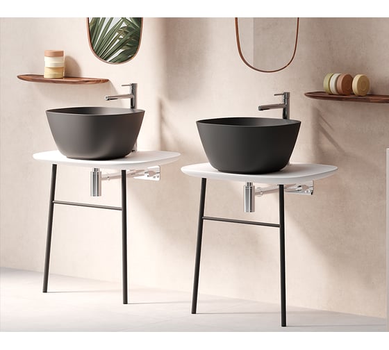 Столешница VitrA PlurAl 70 см, пристенная, низкая, матовый белый 62561