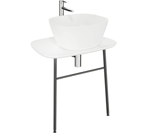 Столешница VitrA PlurAl 70 см, пристенная, низкая, матовый белый 62561