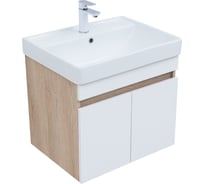 Тумба Aquanet Оптима 60 цв. дуб светлый/белый сатин (344799) 00344799