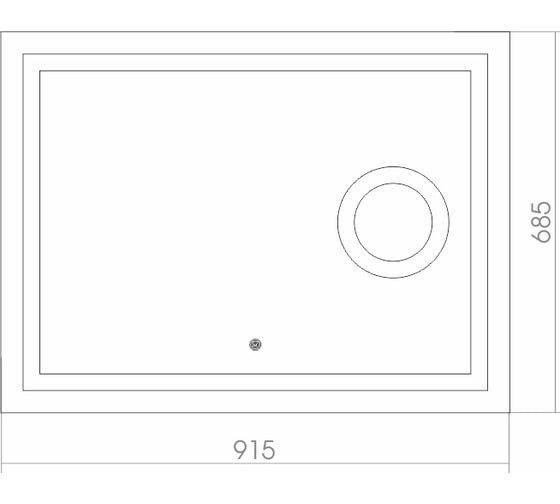 Зеркало Azario Оптима 915x685, LED-подсветка, сенсорный выключатель, увеличительное зеркало ФР-00001375 59234