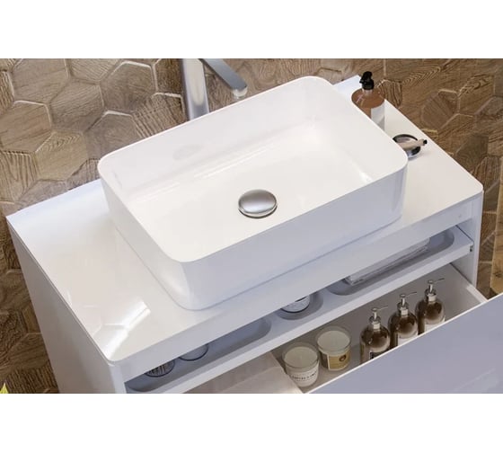 Столешница Velvex Klaufs 60 без отверстий, МДФ-HPL, белая StKLA.60.MH-216.616