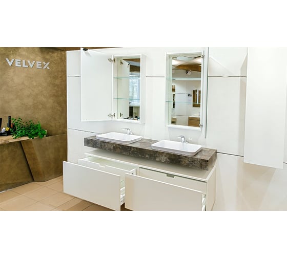 Зеркало-шкаф Velvex Unique Unit 47, высота 95, белый матовый zsUNI.47.H95-211
