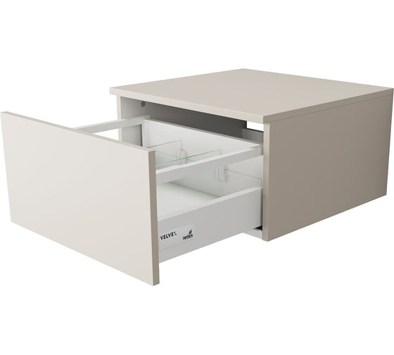 Подвесная тумба Velvex Unique Unit 50, высота 27, выдвижной ящик, шёлк шампань tpUNI.50.H27.Y-221