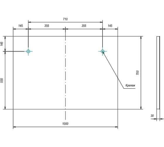 Зеркало Velvex Klaufs 100 с LED светильником zkKLA.100-14