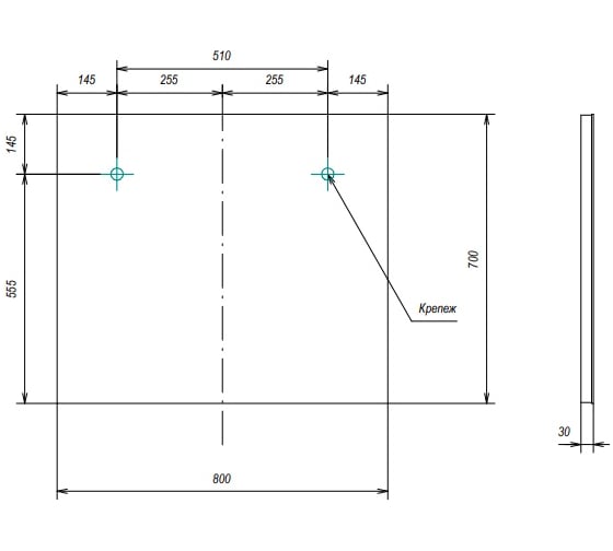 Зеркало Velvex Klaufs 80 с LED светильником zkKLA.80-14