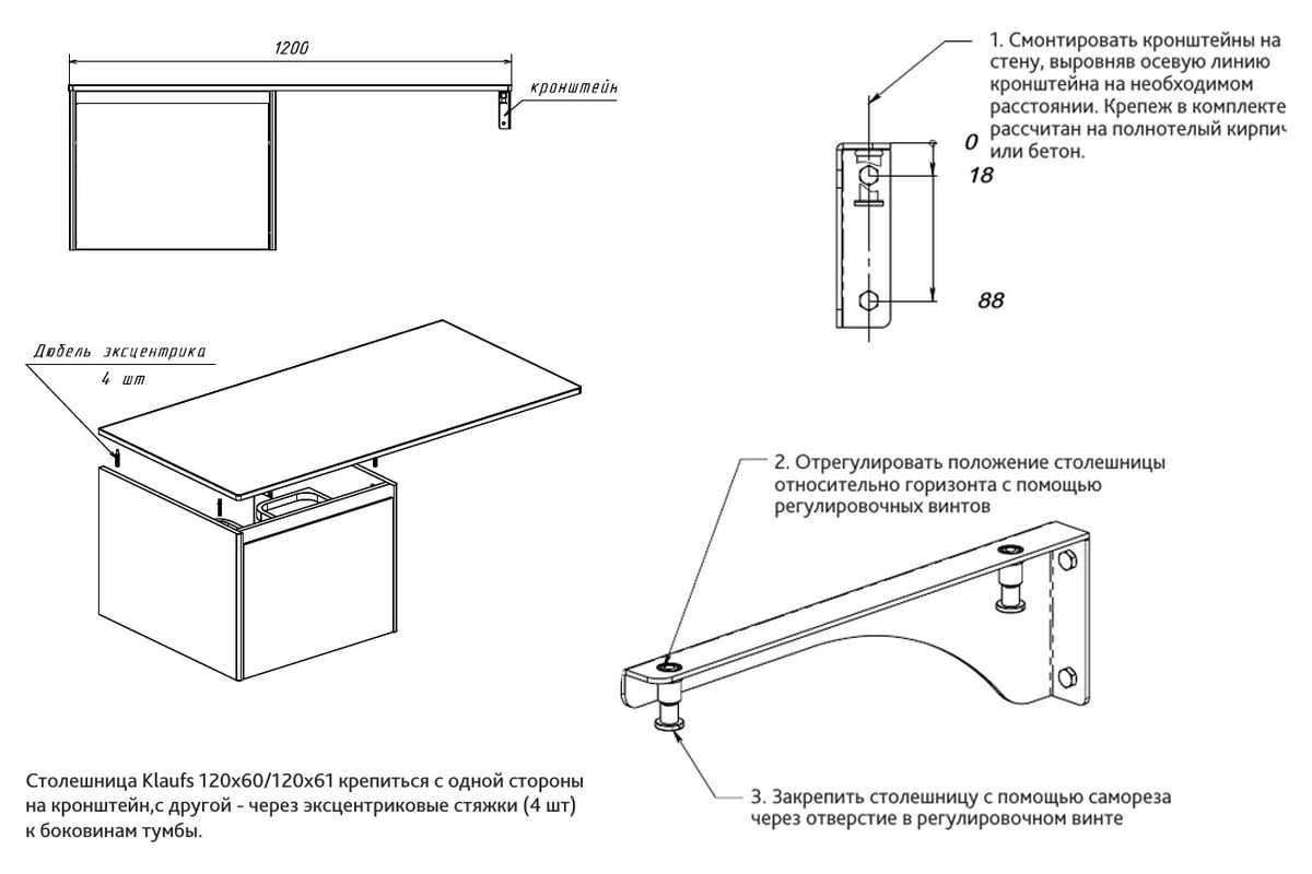 Столешница klaufs 120