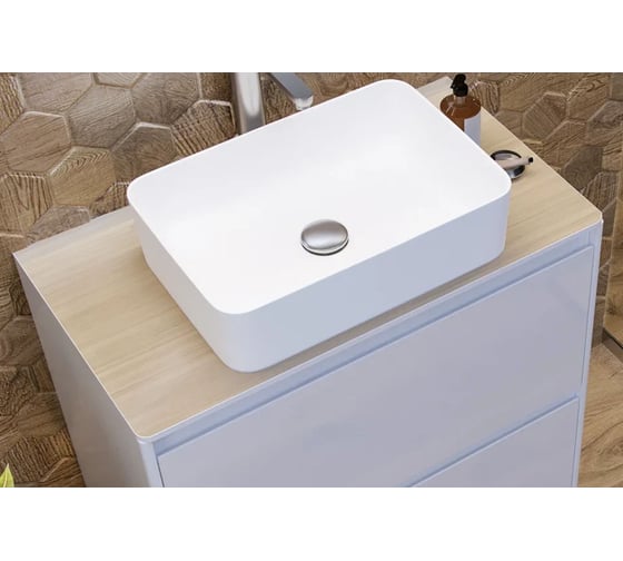 Столешница Velvex Klaufs 100 без отверстий, МДФ-HPL, белая/шатанэ StKLA.100.MH-216.617