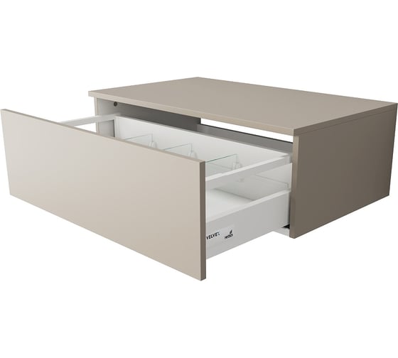 Подвесная тумба Velvex Unique Unit 80, высота 27, выдвижной ящик, бежевый шёлк tpUNI.80.H27.Y-215