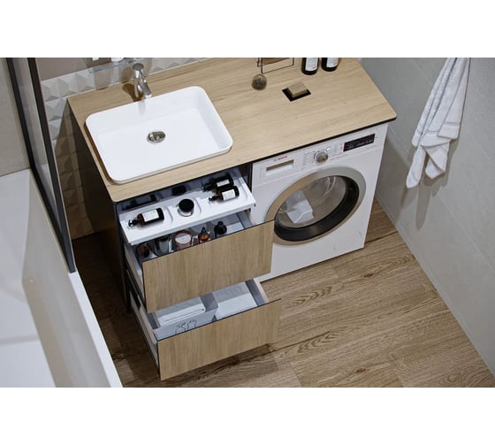Столешница Velvex Klaufs 120х60 без выреза, тумба слева, МДФ-HPL StKLA.120.60.TL.MH217.617