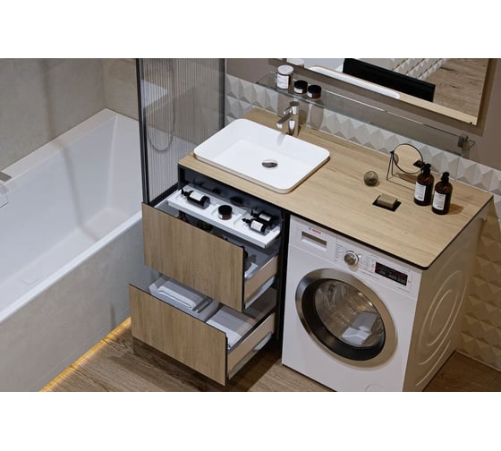 Столешница Velvex Klaufs 120х60 без выреза, тумба слева, МДФ-HPL StKLA.120.60.TL.MH217.617